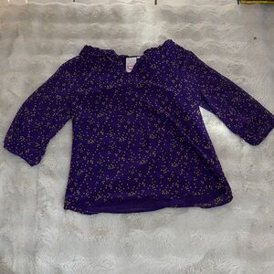 Purple blouse with Yellow Dots